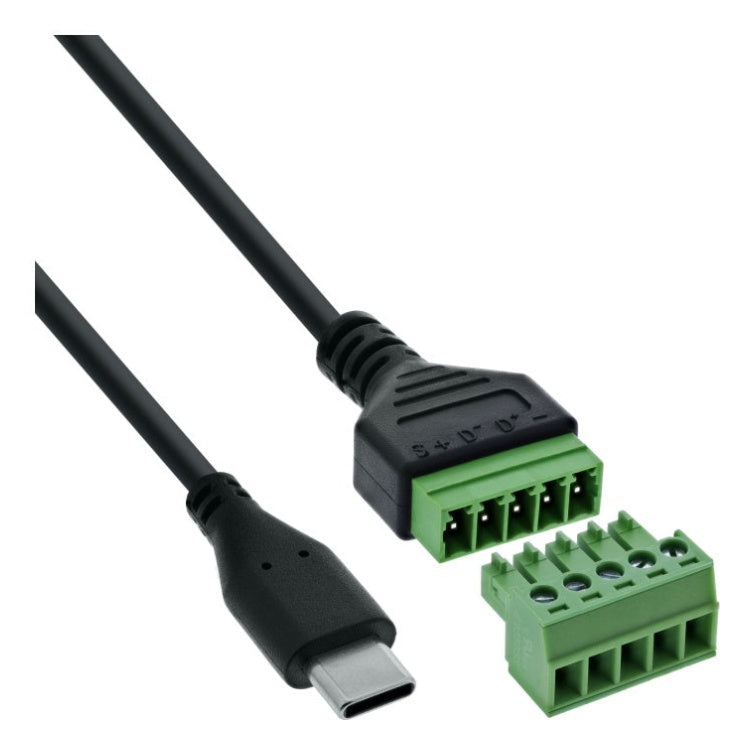 GK-11805 USB-C aansluitblok - USB-C stekker naar 5-polige schroefklem - inclusief 1 meter kabel