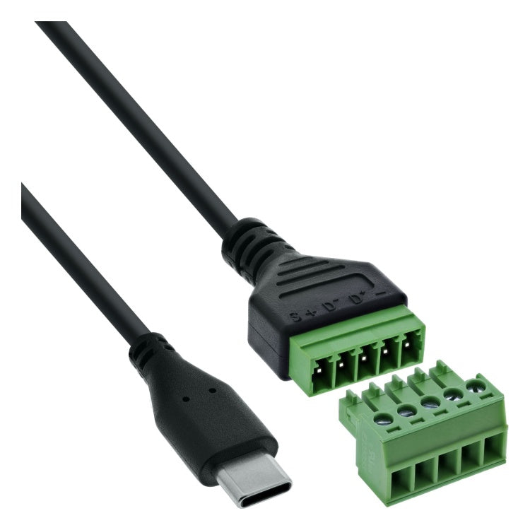 GK-11805 USB-C aansluitblok - USB-C stekker naar 5-polige schroefklem - inclusief 1 meter kabel