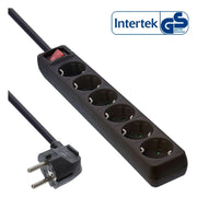 GK-11820 1,5 meter Stekkerdoos met 6 contacten en schakelaar - zwart