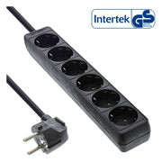 GK-11828 1,5 meter Stekkerdoos met 6 contacten - zwart