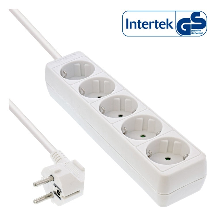 GK-11844 1,5 meter Stekkerdoos met 5 contacten - wit