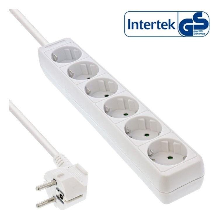 GK-11845 1,5 meter Stekkerdoos met 6 contacten - wit