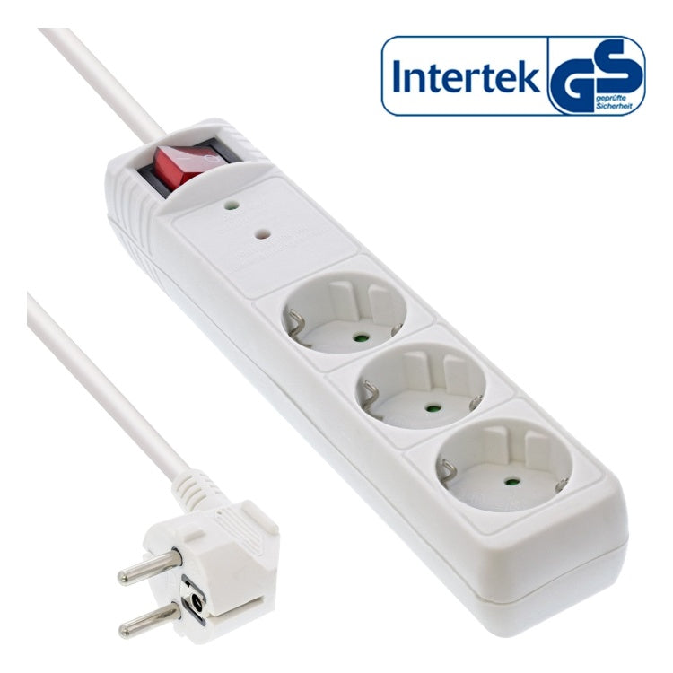 GK-11854 1,5 meter Stekkerdoos met 3 contacten en overspanningsbeveiliging - wit