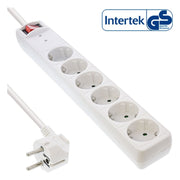 GK-11855 1,5 meter Stekkerdoos met 6 contacten en overspanningsbeveiliging - wit