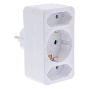 GK-11859 Wandcontactdoosadapter - 2x Euro + 1x Schuko - wit