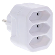 GK-11861 Stopcontactadapter - geaarde stekker naar 3x Euro-stopcontact - wit