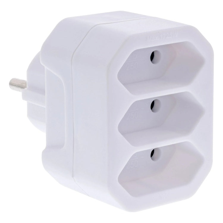 GK-11861 Stopcontactadapter - geaarde stekker naar 3x Euro-stopcontact - wit