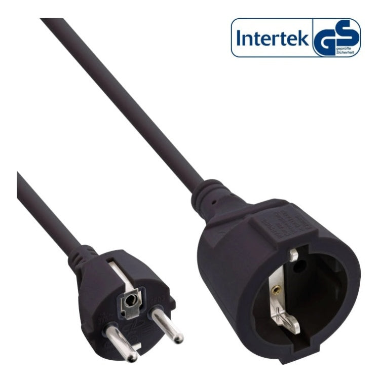 GK-11897 1,5 meter Stroom verlengkabel CEE 7/7 naar CEE 7/3 - zwart