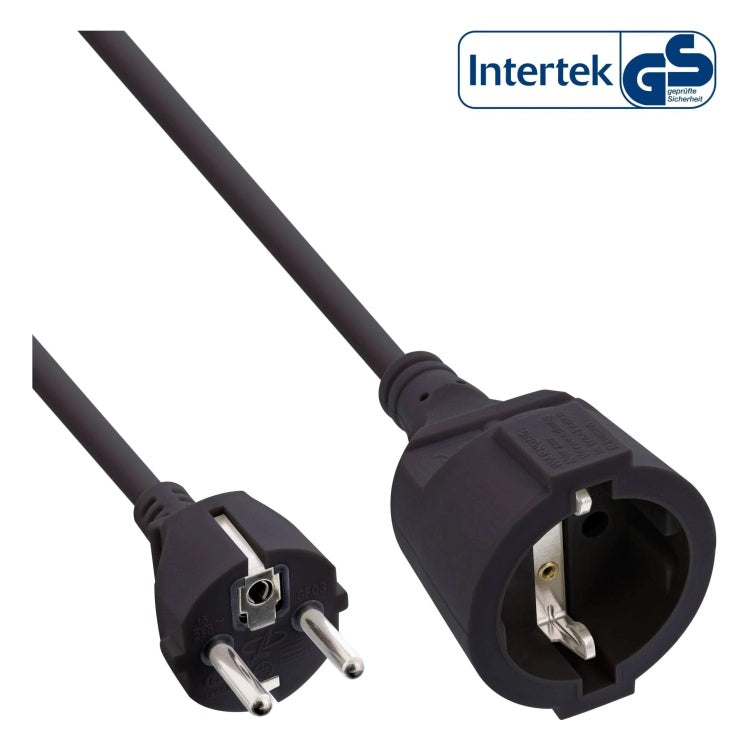 GK-11903 15 meter Stroom verlengkabel CEE 7/7 naar CEE 7/3 - zwart