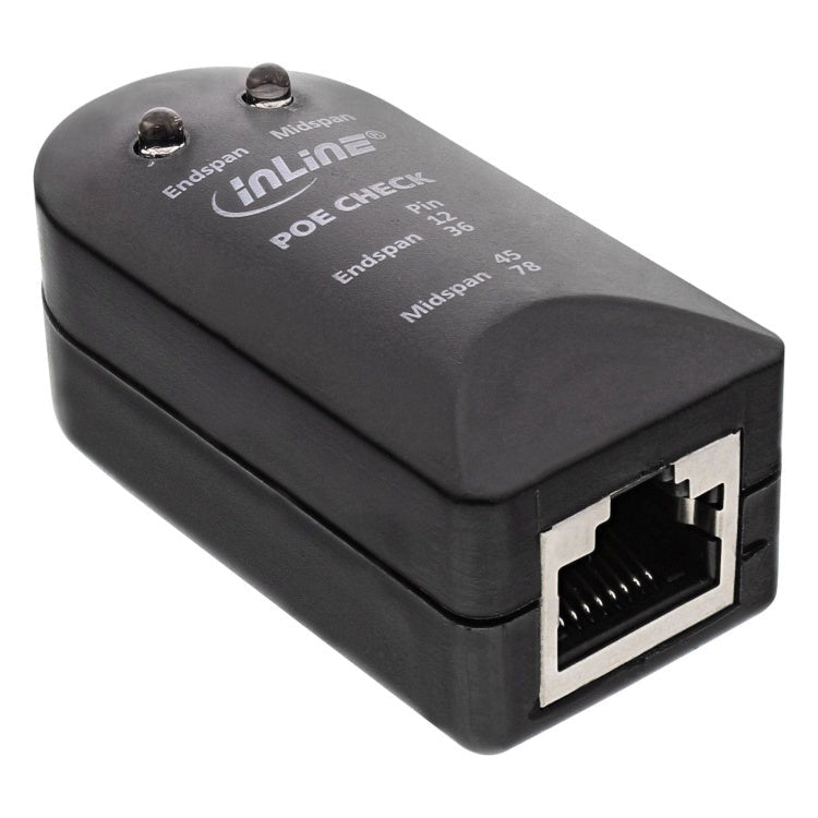 GK-11943 InLine PoE/PoE+ tester - RJ45 - IEEE 802.3af/at - Zwart
