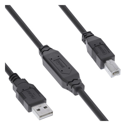 GK-11953 20 meter - Actieve USB 2.0 kabel USB-A naar USB-B - zwart