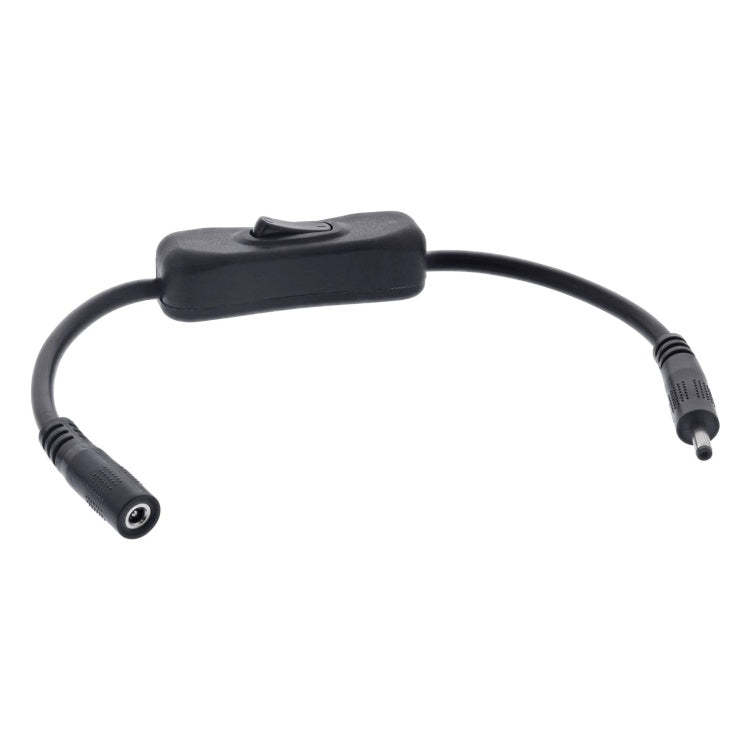 GK-11974 20 cm DC-kabel met schakelaar 3,5 x 1,35 mm - zwart