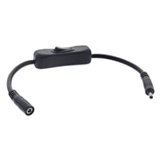 GK-11974 20 cm DC-kabel met schakelaar 3,5 x 1,35 mm - zwart