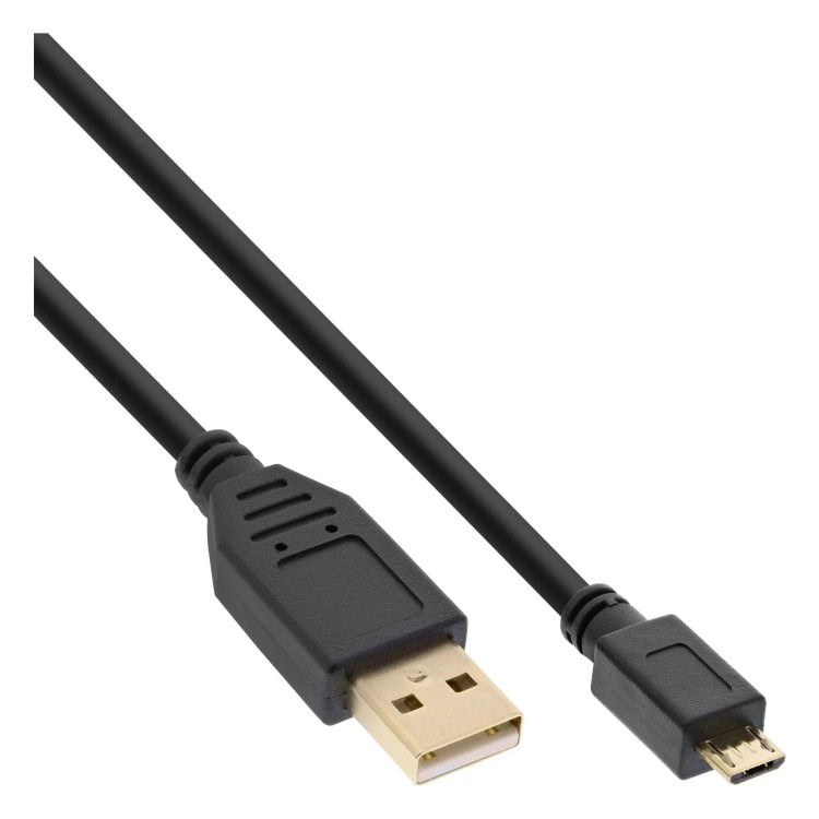 GK-11991 50 cm Micro-USB 2.0 kabel - USB-A (M) naar Micro-B (M) - vergulde contacten - zwart