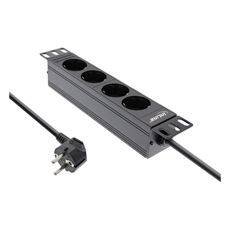 GK-12021 2 meter 10 inch Stekkerdoos 4-voudig - Zwart