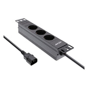 GK-12023 2 meter 10 inch Stekkerdoos 3-voudig - IEC C14 - Zwart