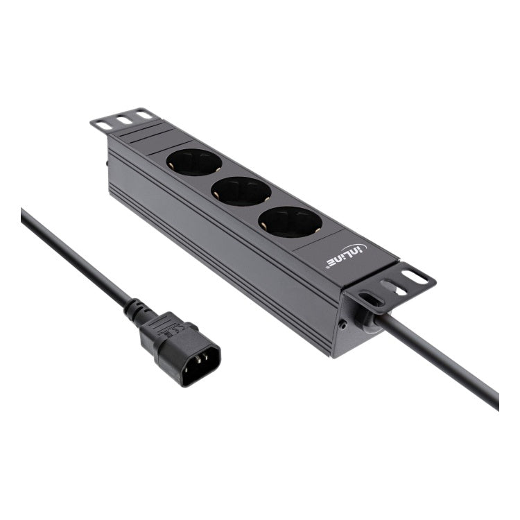 GK-12023 2 meter 10 inch Stekkerdoos 3-voudig - IEC C14 - Zwart