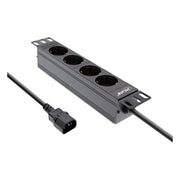 GK-12024 2 meter 10 inch Stekkerdoos 4-voudig - IEC C14 - Zwart