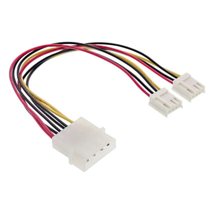 GK-12035 20 cm Interne voedings-Y-kabel Molex 5,25" naar 2× 3,5" Floppy