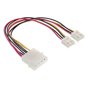 GK-12035 20 cm Interne voedings-Y-kabel Molex 5,25" naar 2× 3,5" Floppy