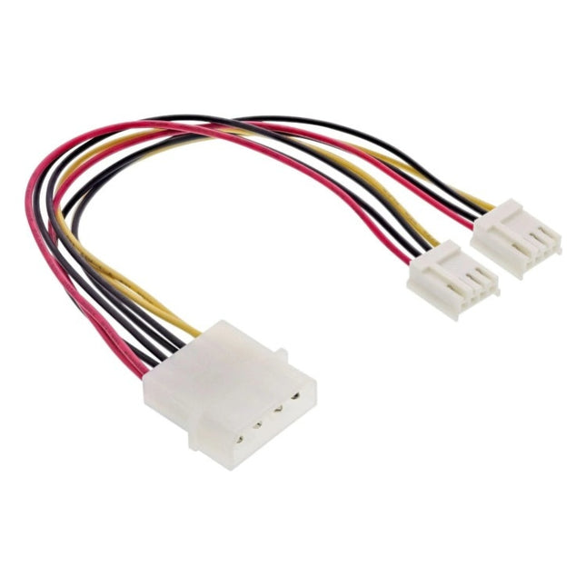 GK-12035 20 cm Interne voedings-Y-kabel Molex 5,25" naar 2× 3,5" Floppy