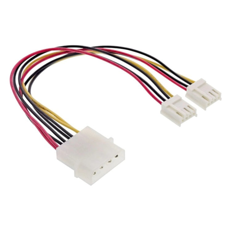 GK-12035 20 cm Interne voedings-Y-kabel Molex 5,25" naar 2× 3,5" Floppy