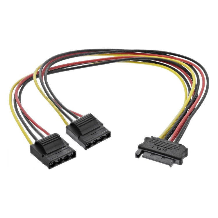 GK-12042 30 cm SATA-voedings-Y-kabel - SATA naar 2× Molex
