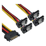 GK-12053 30 cm SATA voedingskabel 1x SATA female naar 4x SATA male - haakse connectoren met vergrendeling