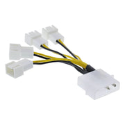 GK-12056 5 cm Voedingsadapterkabel Molex naar 4x 3-pins ventilator