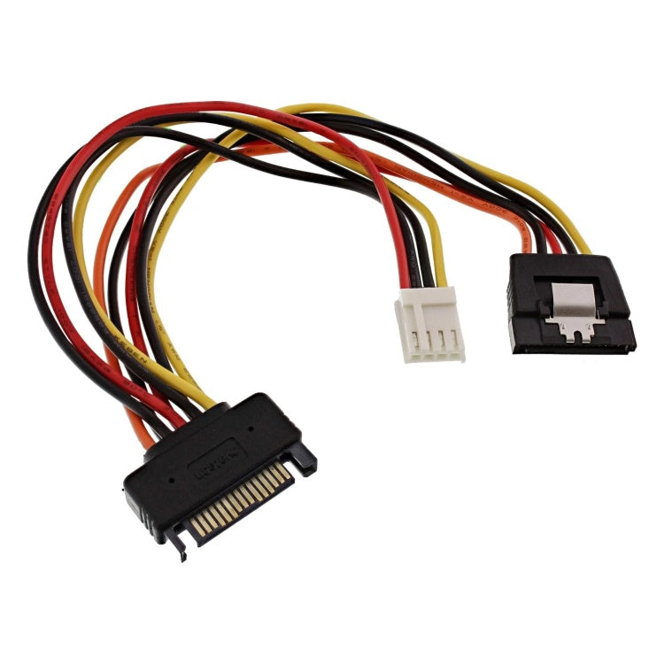 GK-12064 15 cm SATA-voedingsadapter met doorlus en 3,5” (floppy) voedingsconnector