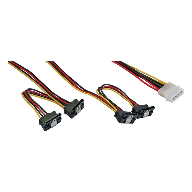 GK-12065 4-pins Molex naar 4x SATA-voedingssplitter Y-kabel (40 cm + 55 cm, haaks)