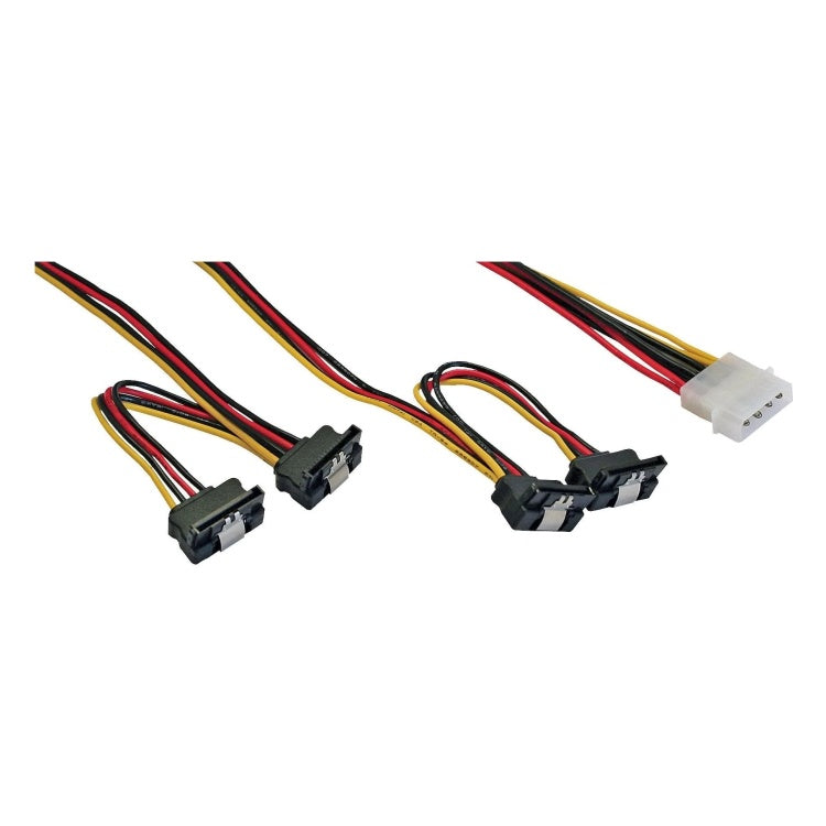 GK-12065 4-pins Molex naar 4x SATA-voedingssplitter Y-kabel (40 cm + 55 cm, haaks)