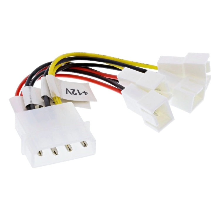 GK-12067 10 cm 4-pins Molex naar 4x ventilatoradapter (2x 12V + 2x 5V - 3-pins