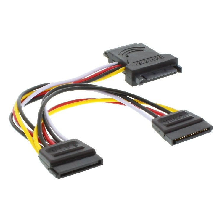 GK-12068 15 cm SATA-voedingssplitter - SATA male/female naar 2x SATA