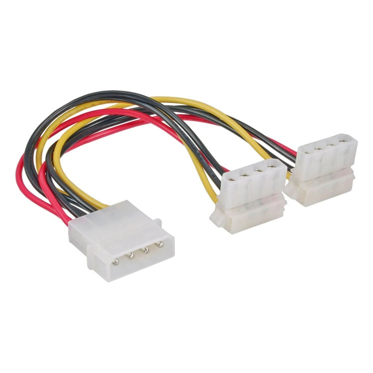 GK-12069 15 cm 4-pins Molex Y-voedingskabel - 1x Molex naar 2x haakse Molex