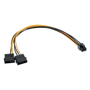 GK-12071 25 cm 2x 4-pins Molex naar 6-pins PCIe voedingsadapter