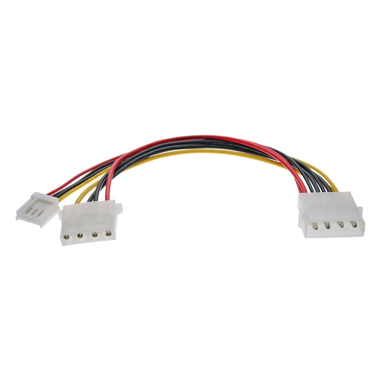 GK-12074 20 cm interne voedings Y-kabel, Molex 4-pins naar Molex + Floppy voeding