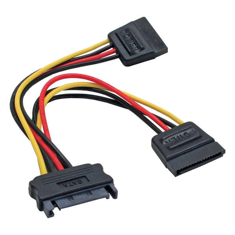 GK-12095 15 cm SATA Voedingssplitter Y-kabel - 1x SATA Female naar 2x SATA Male