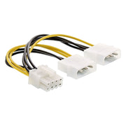 GK-12104 15 cm Voedingsadapterkabel - 2x 4-pins Molex male naar 8-pins PCIe male