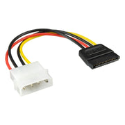 GK-12106 30 cm SATA Voedingsadapterkabel - 4-pins Molex male naar 15-pins SATA female