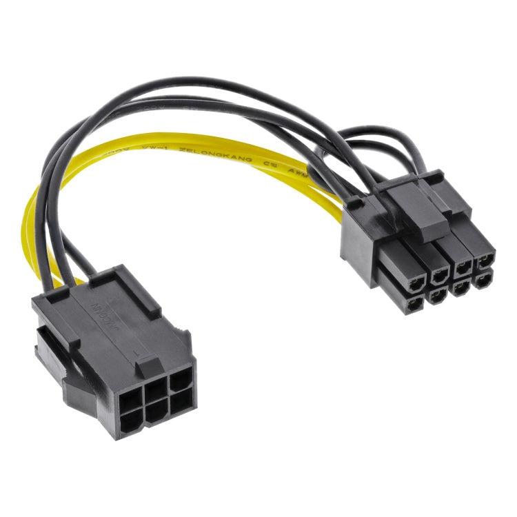 GK-12107 10 cm Voedingsadapter - 6-pins PCIe male naar 8-pins (6+2) PCIe male