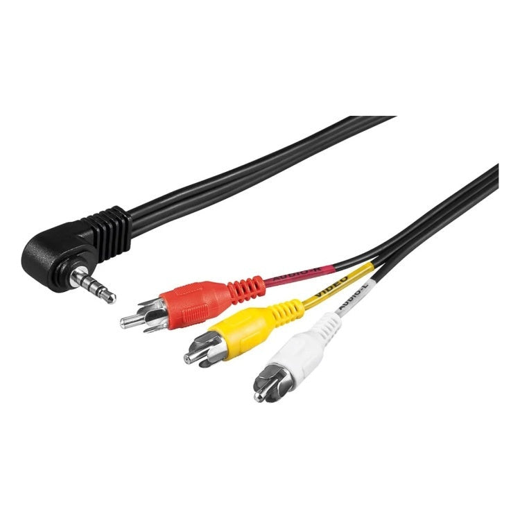 GK-12130 1,5 meter 3,5 mm Jack 4-polig haaks naar 3x RCA composiet audio/video kabel - zwart
