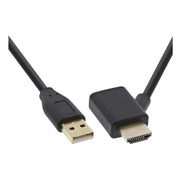 GK-12155 50 cm HDMI-adapter M/V met USB-A-voedingsinjector - Zwart