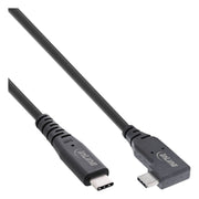 GK-12162 1,5 meter USB4 USB-C kabel - USB-C male naar haakse USB-C male - 40 Gbit/s - 240 W - 8K@60Hz - zwart - verguld