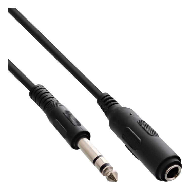 GK-12208 5 meter 6,3 mm jack stereo verlengkabel - mannelijk/vrouwelijk - zwart