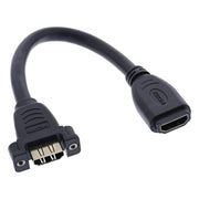 GK-12209 20 cm HDMI-adapterkabel Type A vrouwelijk/vrouwelijk met flens - verguld - 4K/60Hz - zwart