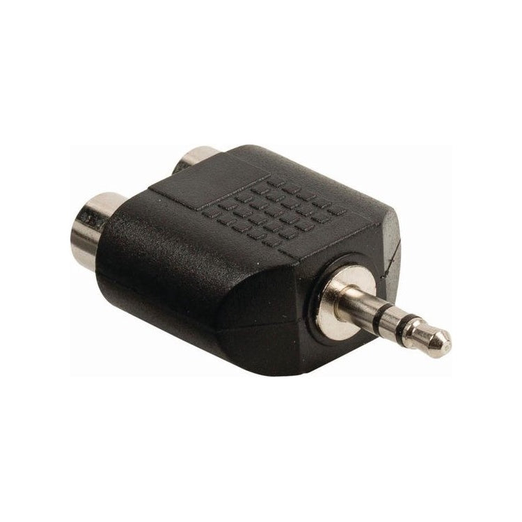 GK-12250 Nedis stereo audioadapter - 3,5 mm jack male naar 2x RCA female - Zwart