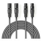 GK-12262 3 meter XLR Audiokabel met Koperen Aders - XLR 3-pins vrouwelijk naar XLR 3-pins mannelijk