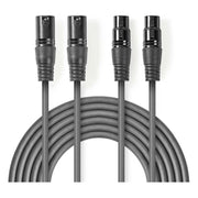GK-12263 5 meter XLR Audiokabel met Koperen Aders - XLR 3-pins vrouwelijk naar XLR 3-pins mannelijk