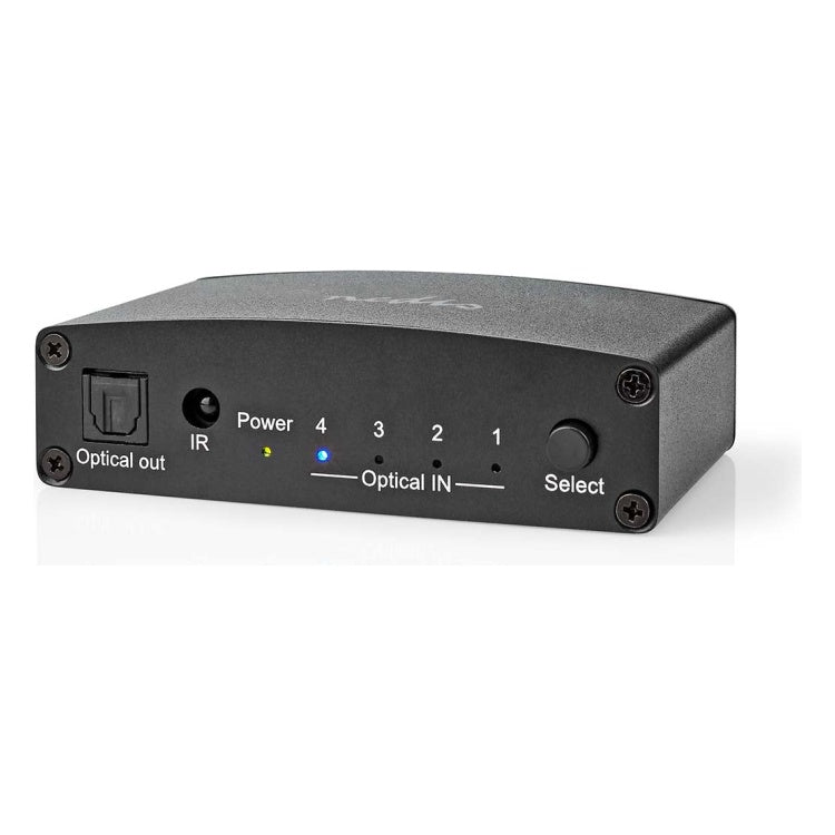 GK-12273 Nedis digitale TosLink audio-switch - 4x TosLink naar 1x TosLink - Zwart